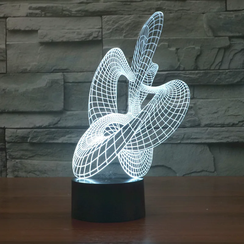 Светодиодный абстрактный 3D свет сенсорный танец цветной ночник Хэллоуин настольные лампы Новинка Luminaria светодиодный настольная лампа