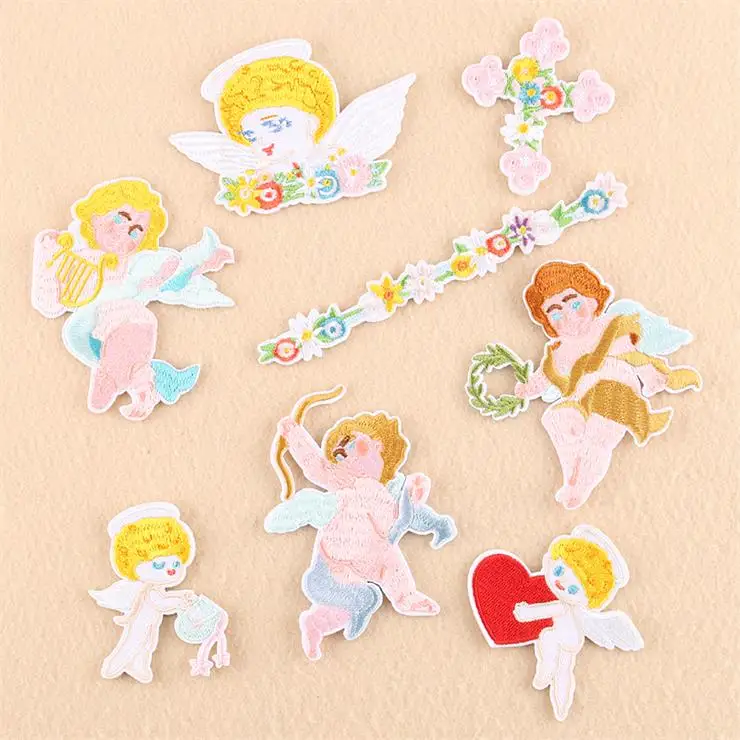 

New arrival 10 pcs Angels Embroidered patches iron on Motif Applique embroidery garment bag hat shoe Jeans holiday accessory