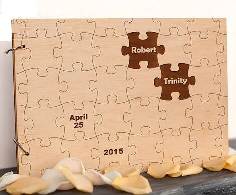 Персонализированные головоломки для жениха и невесты деревенский свадебный