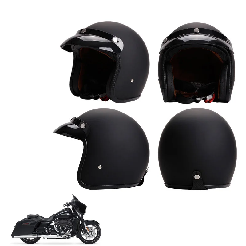 Винтажный шлем Ретро мотоциклетный для чоппера велосипеды Harley 3/4 открытый лицо
