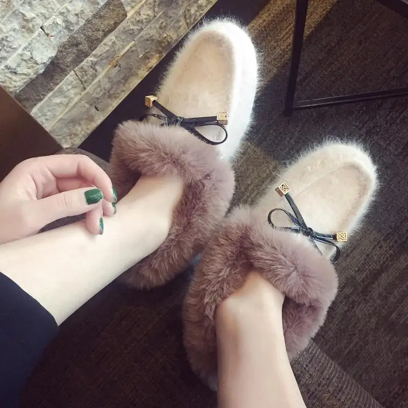 Новинка 2017 года зимняя обувь на меху женская плюшевая серые зимние сапоги с