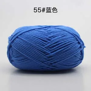 50 г/мяч 4 Plys Хлопок Детская Пряжа молочного оттенка нитки для вязания шерсть линия окрашенная для рук шерстяные вязаные - Цвет: 55