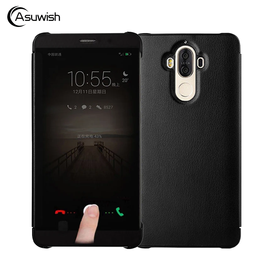 Откидной кожаный чехол для телефона Huawei Mate 9 Pro Smart Touch View Mate9 Mate9pro роскошные