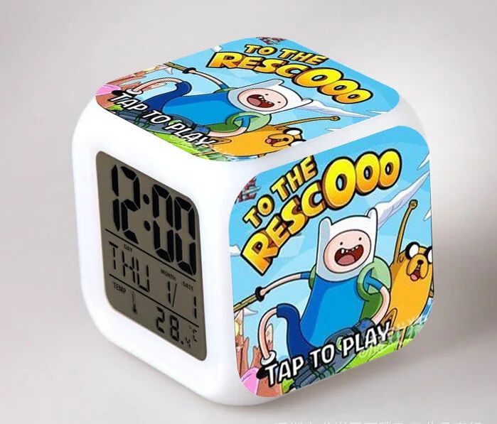 2 Горячая мультфильм reloj Цифровой де led Цвет ido 7 цветов флэш меняющие игрушки Детский будильник спальня ночные световые часы - Цвет: 2