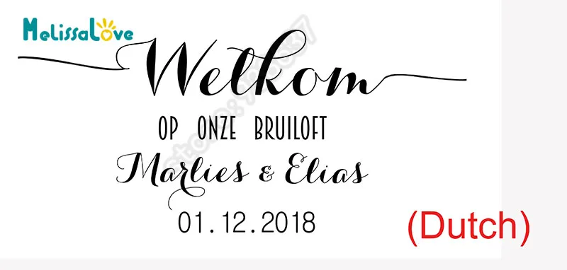 Персонализированная наклейка Welkom Op Onze Bruiloft на свадьбу и виниловая Съемная имя