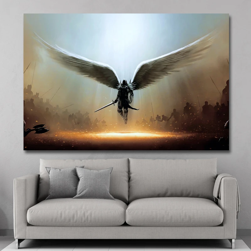 Картина на холсте с ангельскими крыльями Тирелла настенный художественный