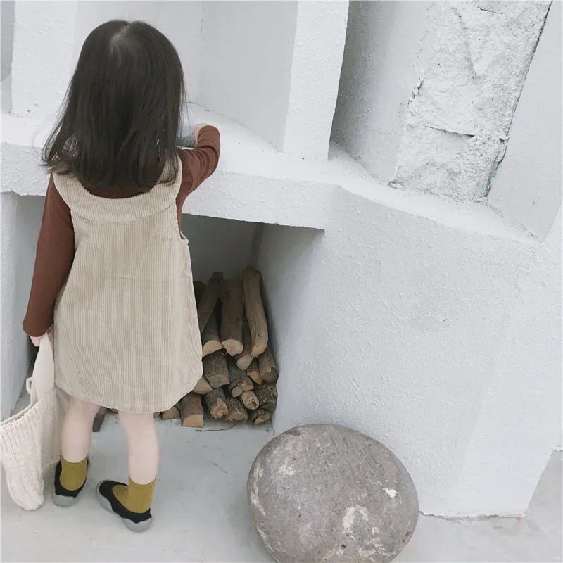 Girl Strap Dress 2018 Autumn New Baby Cute Corduroy Dresses Children Clothing Kids Suspender A-line for Girls | Детская одежда и