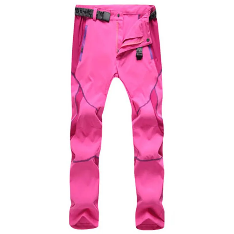 pink Спортивная одежда для мужчин и женщин, походные брюки, летние быстросохнущие дышащие брюки, водонепроницаемые уличные треккинговые мужские женские эластичные брюки - Цвет: pink