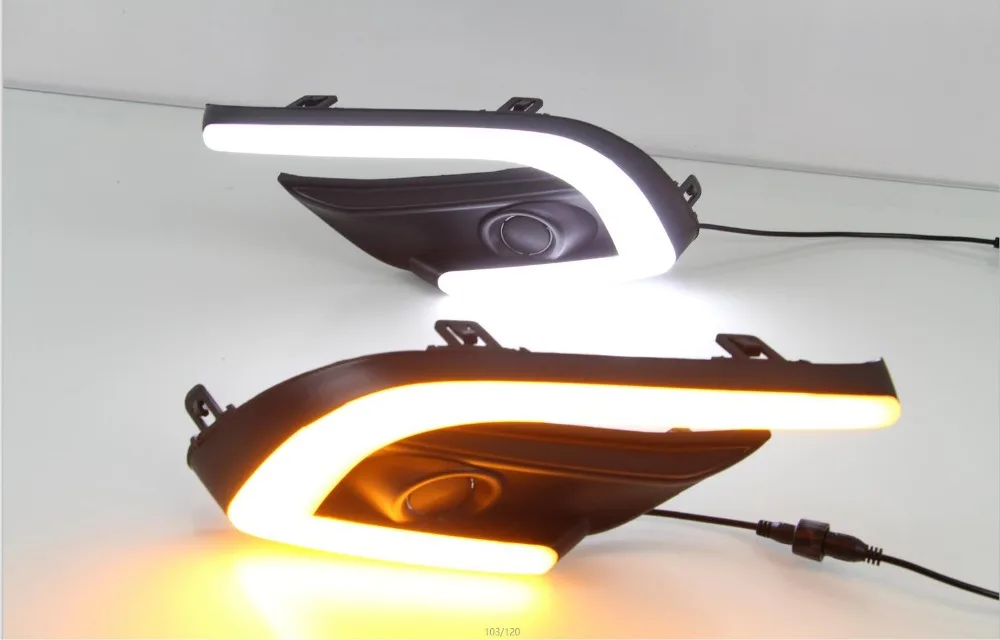 Новый DRL противотуманная фара с поворотником светодиодный светильник дневного