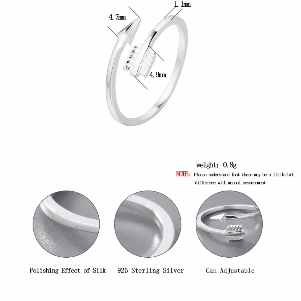 Chandler Geometry Smart Cupids Arrow Charm Wrap Rings Adjustable Minimalist Jewelry For Women Birthday Christmas Gift | Украшения и