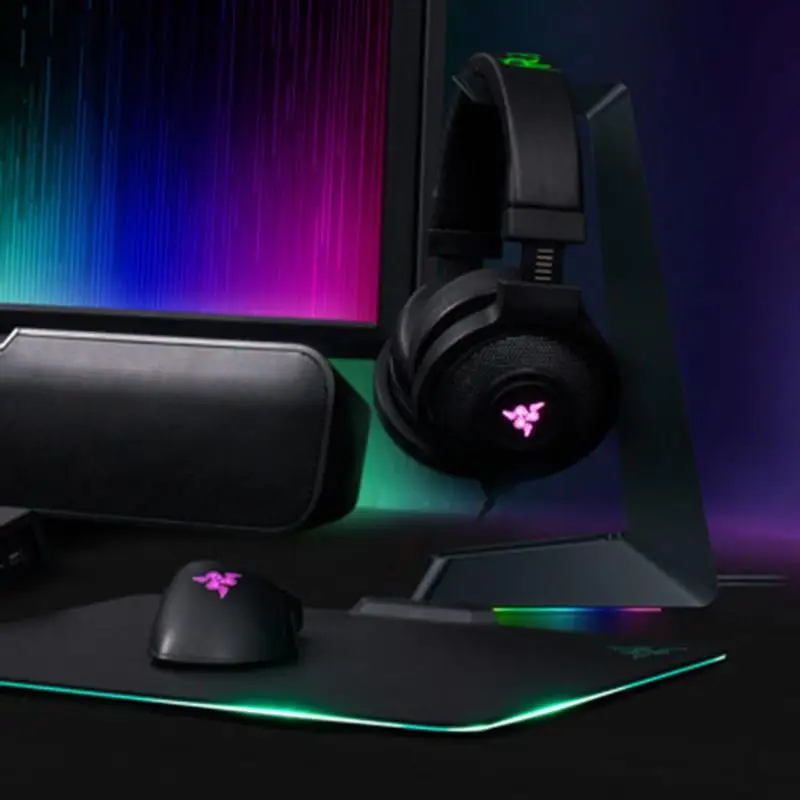 Razer Заушное крепление наушников базовая станция Chroma великолепное освещение гарнитура Подставка для наушников кронштейн держатель с 3 USB концентраторы