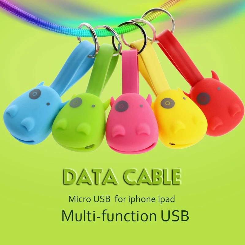 100 шт. micro usb брелок кабель зарядное устройство mini 2 в 1 синхронизация данных