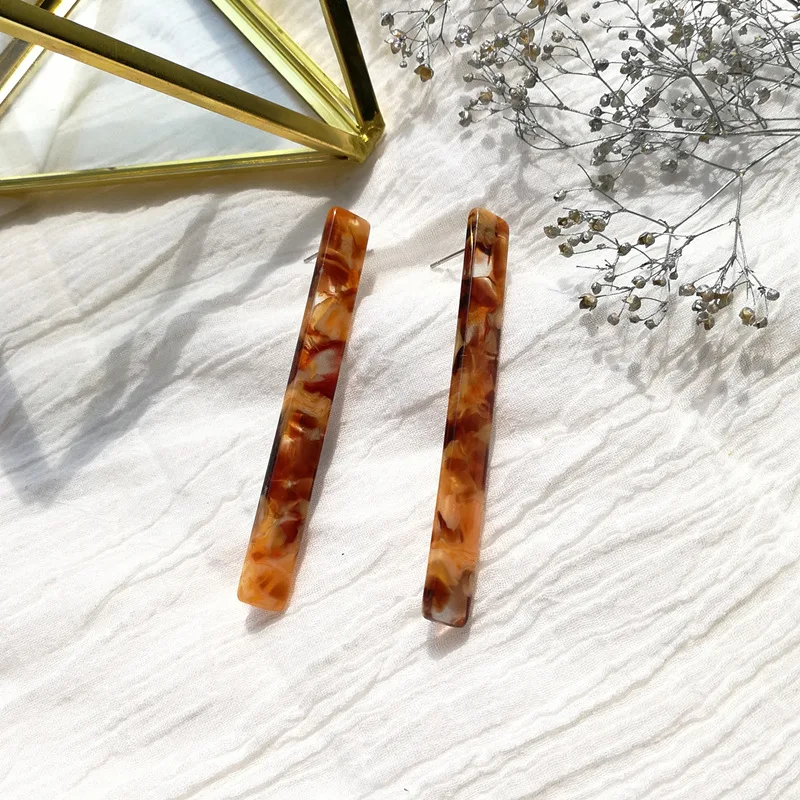 ILYF новые минималистичные акриловые серьги из полимеров квадратные