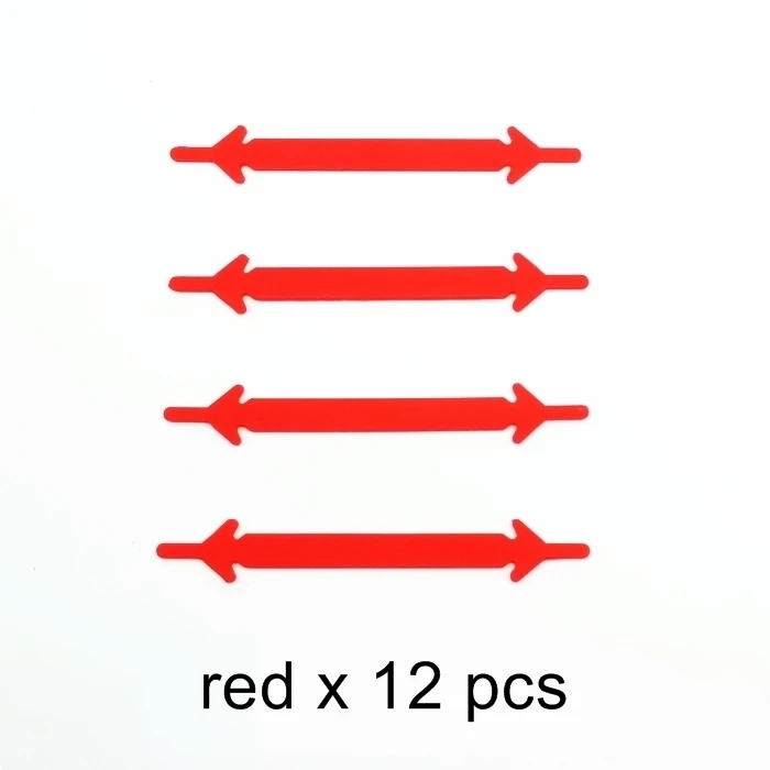 red shoelaces SOBU 12 шт./лот, эластичные силиконовые шнурки для бега, все кроссовки без шнурков, силиконовые шнурки для обуви, креативные шнурки для унисекс - Цвет: red shoelaces