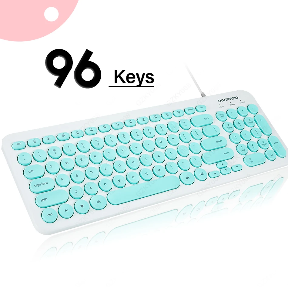 Проводная клавиатура Mini 96 клавиш мультимедийная USB английская модель кнопка