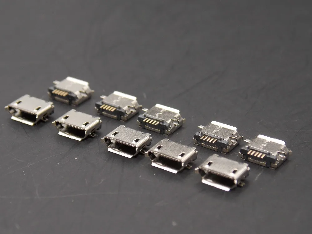 Горячее предложение 20 шт. гнездовой разъем Micro USB Тип B 180 Градусов 5-Контактный SMD SMT