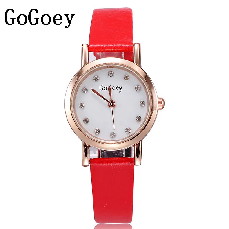 

Hot Sales Gogoey Brand leather watches Women ladies Fashion Crystal Dress Quartz Wristwatches Relogio Feminino GO021