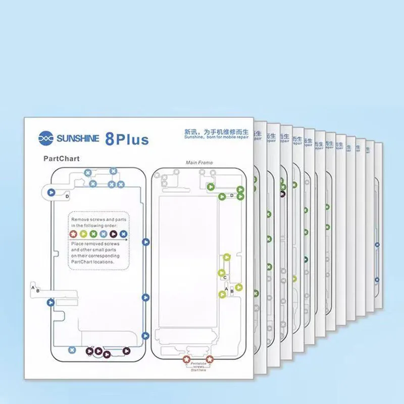 12 шт. Магнитный винт диаграмма мат руководство по ремонту коврик для телефона 6S 6P