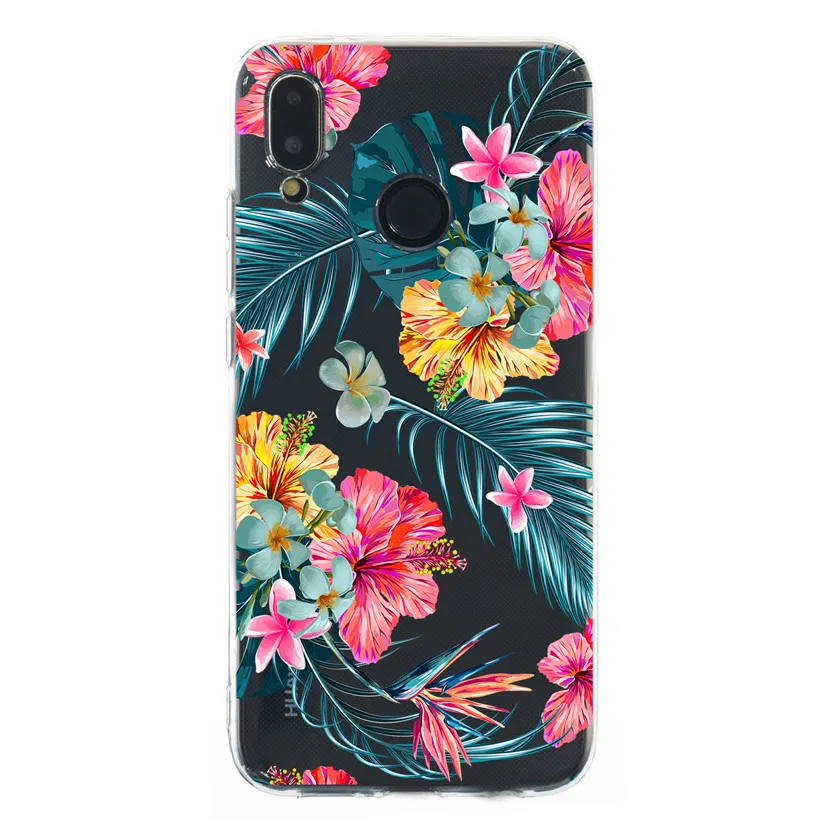 Чехол HEMASOLY с цветочным рисунком для huawei P20 Lite чехол Pro силиконовый окрашенный