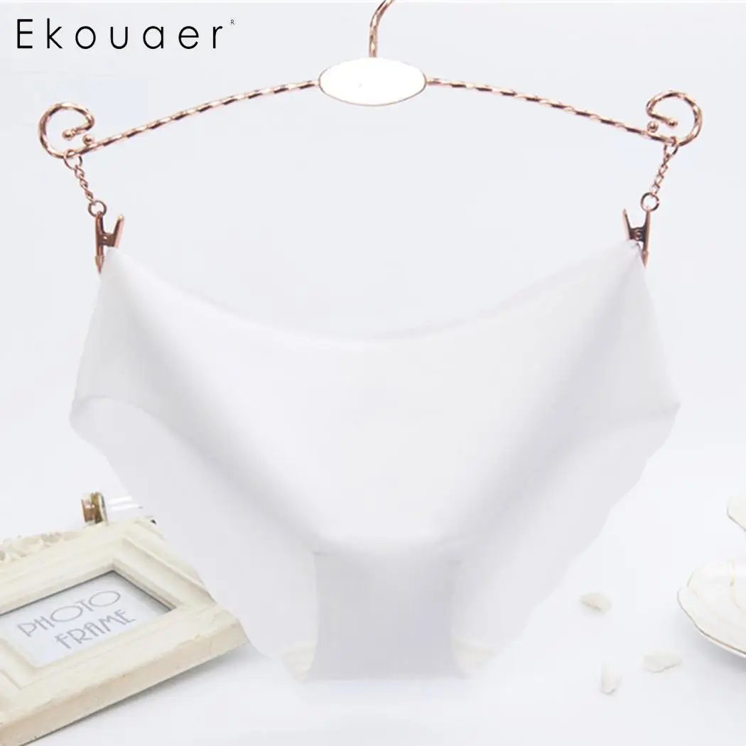 Ekouaer/Модные женские бесшовные трусики ультратонкое нижнее белье стринги для