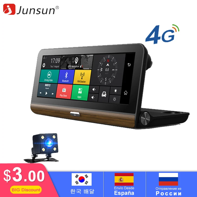 Junsun Новый 3 Г 7 дюймов Автомобиля GPS Навигации Bluetooth Android 5.0 Автомобильные