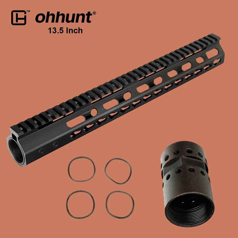 Ohhunt Тактический 13 5 дюймов AR15 Free Float Picatinny Rail Keymod Handguard со стальной бочковой гайкой
