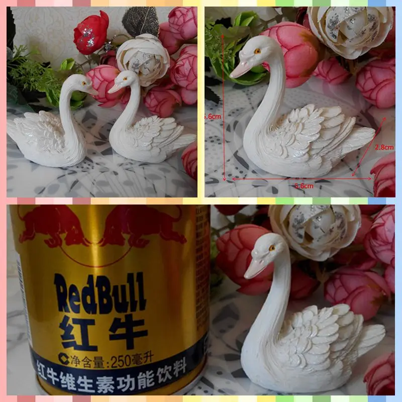 Бесплатная доставка 2 шт./Лот лебедь реалистичные фигурки игрушка из смолы