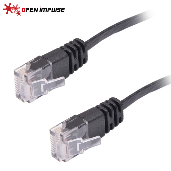 Open Impulse 1M/3.3FT Ultra Slim Flat CAT6 UTP Ethernet Patch Cable Black Color | Игрушки и хобби