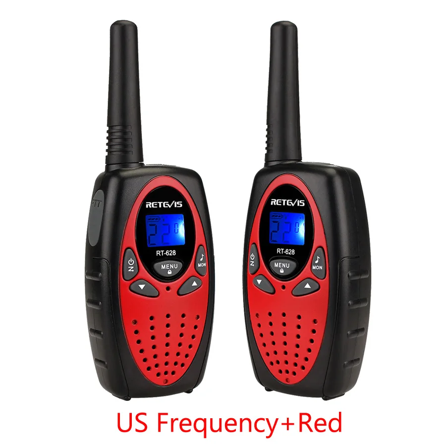 2 шт. RT628 рации Walkie Talkie 0.5 Вт UHF Европа Частота 8-КАНАЛЬНЫЙ 446 МГц ЖК-Дисплей Портативный Retevis Handy Talkie A1026B - Цвет: Red USA Frequency