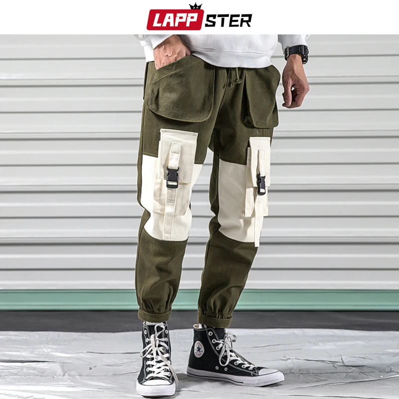 Мужские брюки карго LAPPSTER уличные в стиле хип хоп с лентами цветные шаровары 5XL