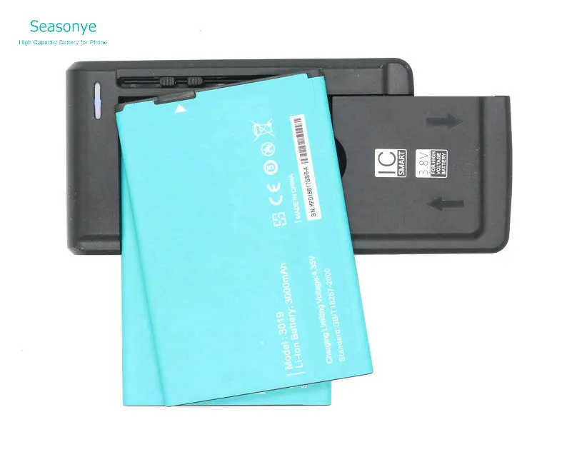 Seasonye 2x3000mAh 3019 мобильный телефон сменный литий ионный аккумулятор + универсальное