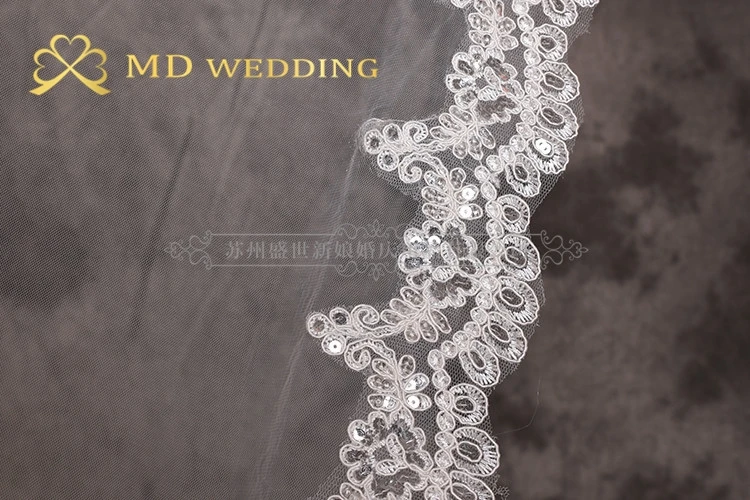 Бесплатная доставка романтическая Однослойная Длинная вязаная свадебная фата