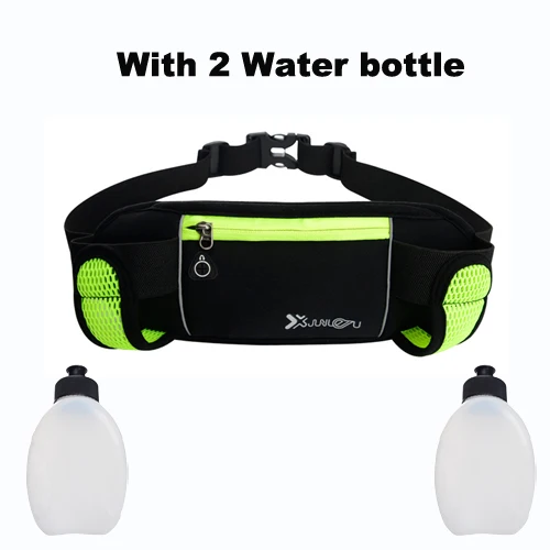 with 2 water bottle Поясные Сумки для бега, 2 бутылки для воды, для походов, фитнеса, мужчин и женщин, для спортзала, легкие поясные сумки, женские спортивные поясные сумки - Цвет: with 2 water bottle