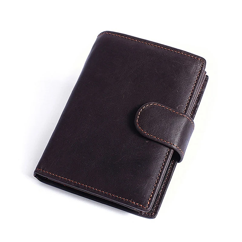 Новые мужские кошельки из кожи Crazy Horse 2 складки Винтажный Мужской короткий