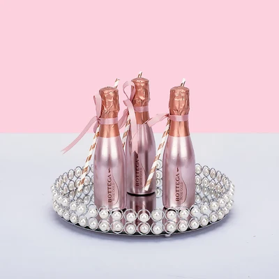 30cm silver Круглый перламутровый поднос, золото/серебро, тарелка для кекса с зеркалом, десертный стол, инструменты для украшения торта, Свадебная вечеринка, парфюм, ювелирное изделие для хранения - Цвет: 30cm silver
