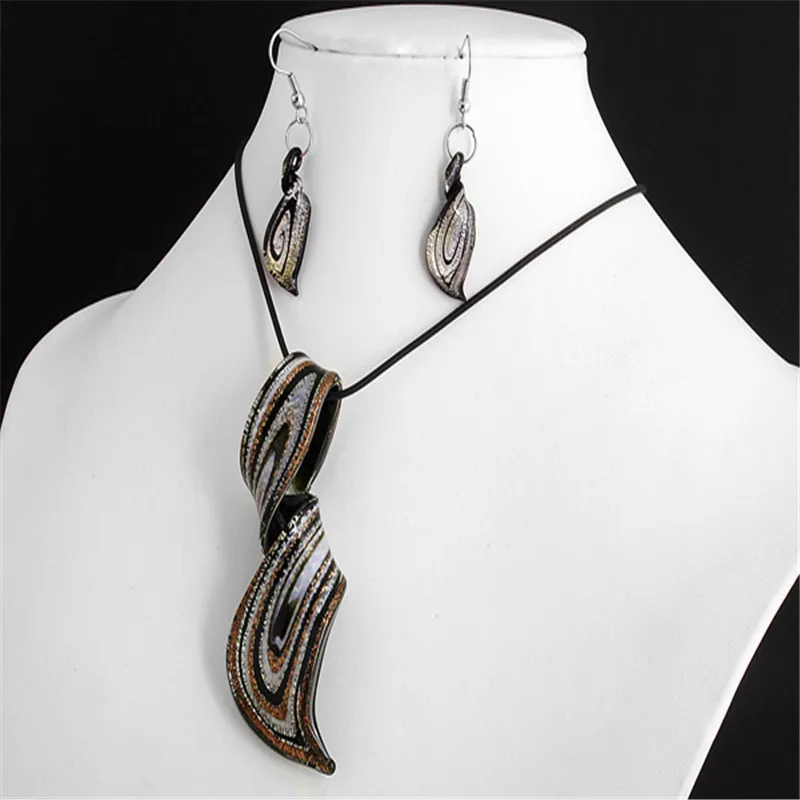 Набор из 6 компл./лот черные серьги с подвеской муранского стекла|earring holder|beaded