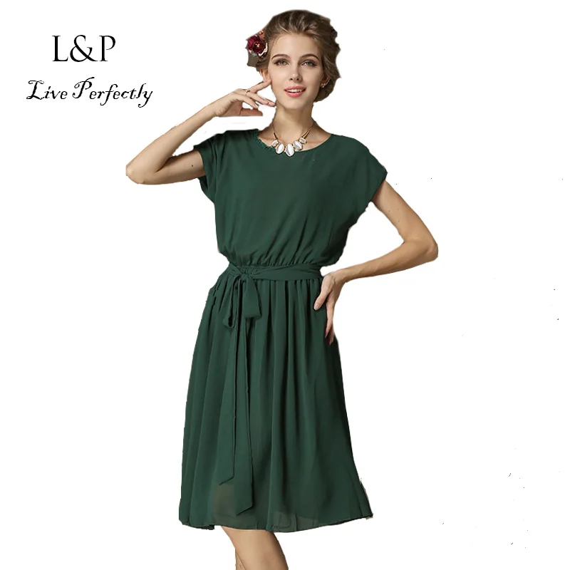 Холодное Зеленое Шифоновое Платье 2018 летние женские Модные Зеленые платья