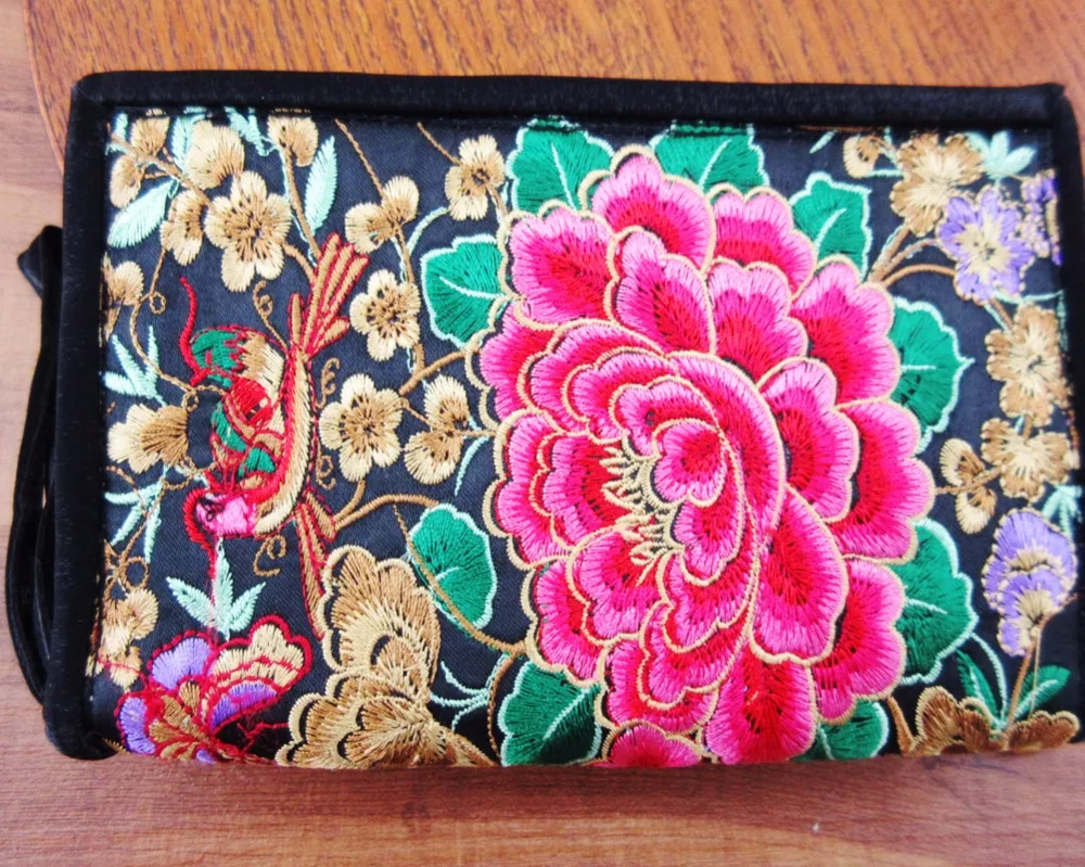 Винтажный этнический кошелек Hmong Thai сумка-держатель для карт Хобо Хиппи