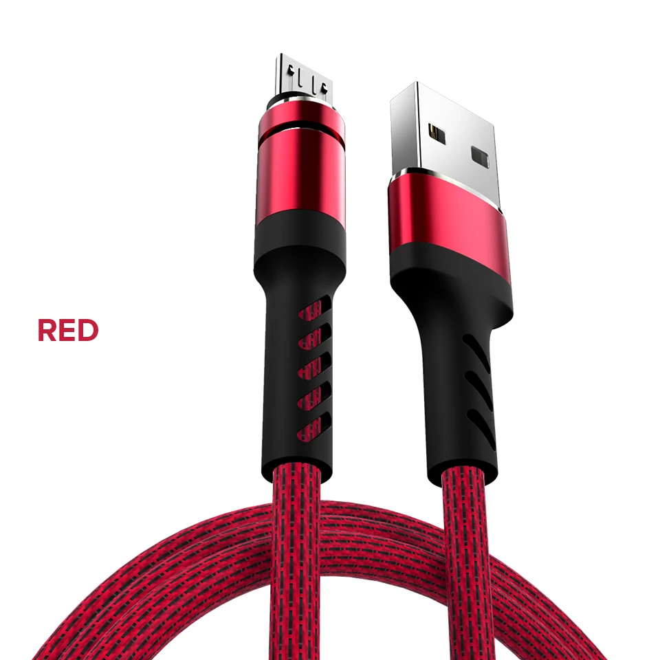 Red Venroii Micro USB кабель для зарядки и синхронизации данных 1 м шнур зарядного устройства для телефона samsung S7 J5 huawei Honor 9I 8X Xiaomi Redmi Note 5 4 - Цвет: Red