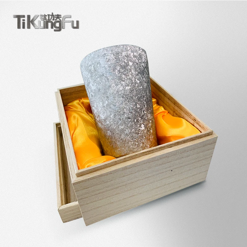 Титановый стакан с двойными стенками вакуумная Серебряная чашка для воды