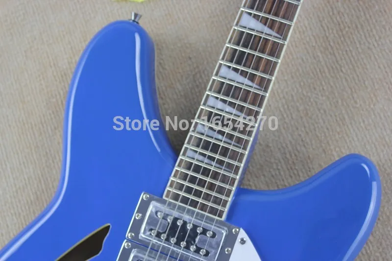 Бесплатная доставка Новый rickedbacker половина полая электрическая гитара рокер