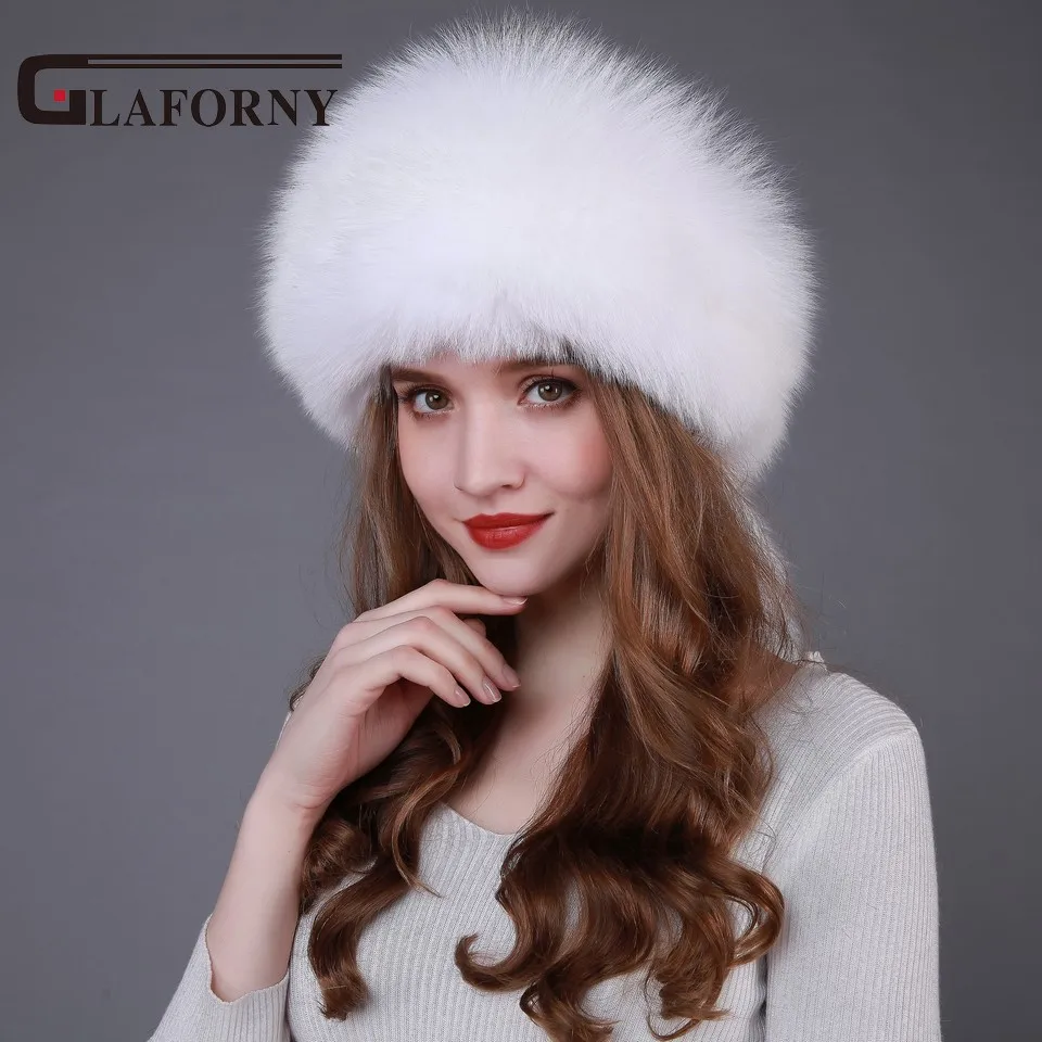 Glaforny 2018 новый дизайн шапки из лисьего меха с кроличьим мехом Топы меховой шарф