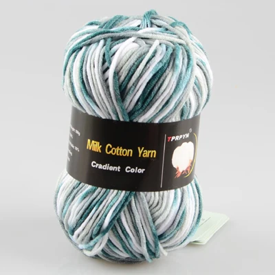 10 gray green camou 100 г = 1 шт. цветная молочная хлопковая пряжа, смешанная пряжа для вязания крючком, вязаный свитер, шарф, 7 шт - Цвет: 10 gray green camou