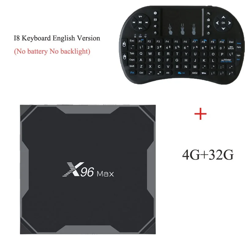 4G32G add English I8 Wechip X96 MAX Android 9,0 ТВ приставка Amlogic S905X2 LPDDR3 4G 64G четырехъядерный 2,4G+ 5G двойной Wifi Bluetooth 1000M 4K HD медиаплеер - Цвет: 4G32G add English I8