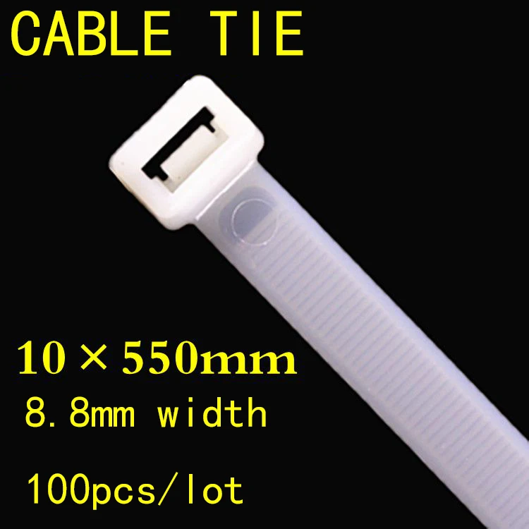 

10*550mm Multi-Purpose Self-Locking Cable Ties Nylon Zip Wire Tie-Wraps Heavy Duty Strong and durable 100PCS/pack