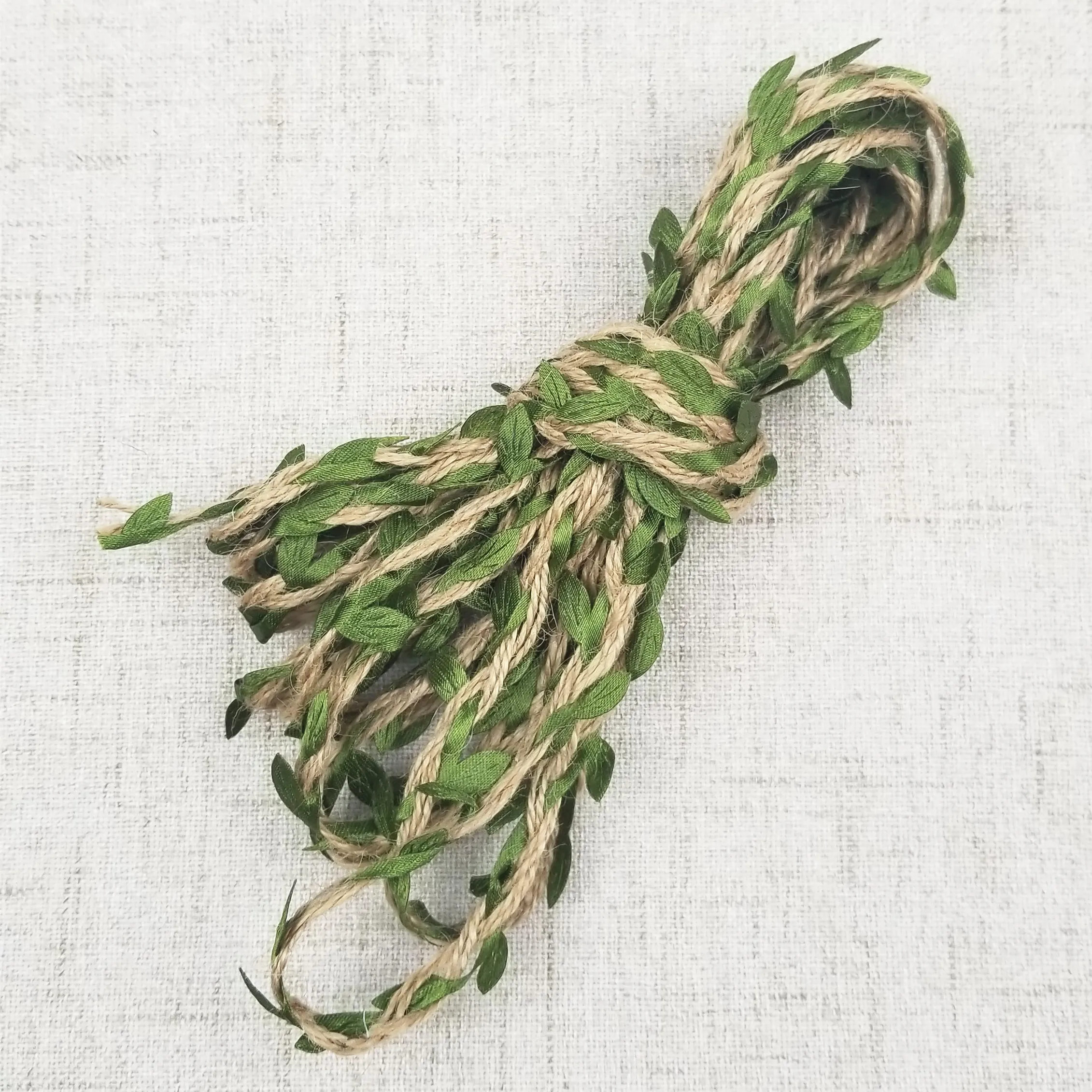 

10m/lot Hemp Rope Green Leaves vine wedding Decorated Rope DIY Hang green leaves rattan Party Fabric Woven Gift Packing String