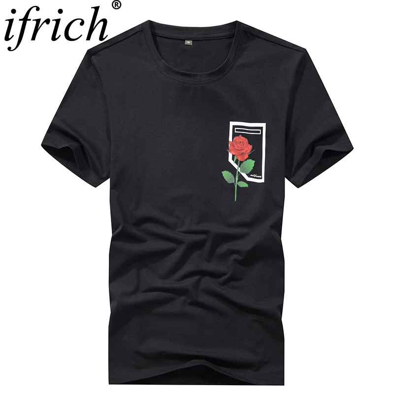 

New Brand T Shirt Men 2018 New Fashion Printed Fashionable Hot Sale Round Neck T-shirts Men's Short Sleeve Black T-shirt Boy