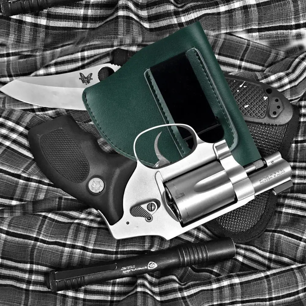 Кобура из спилка для J Frame Revolver Телец Ругер S& W Тактический Универсальный скрытый ремень кобура iwb S& W Модель 60/640