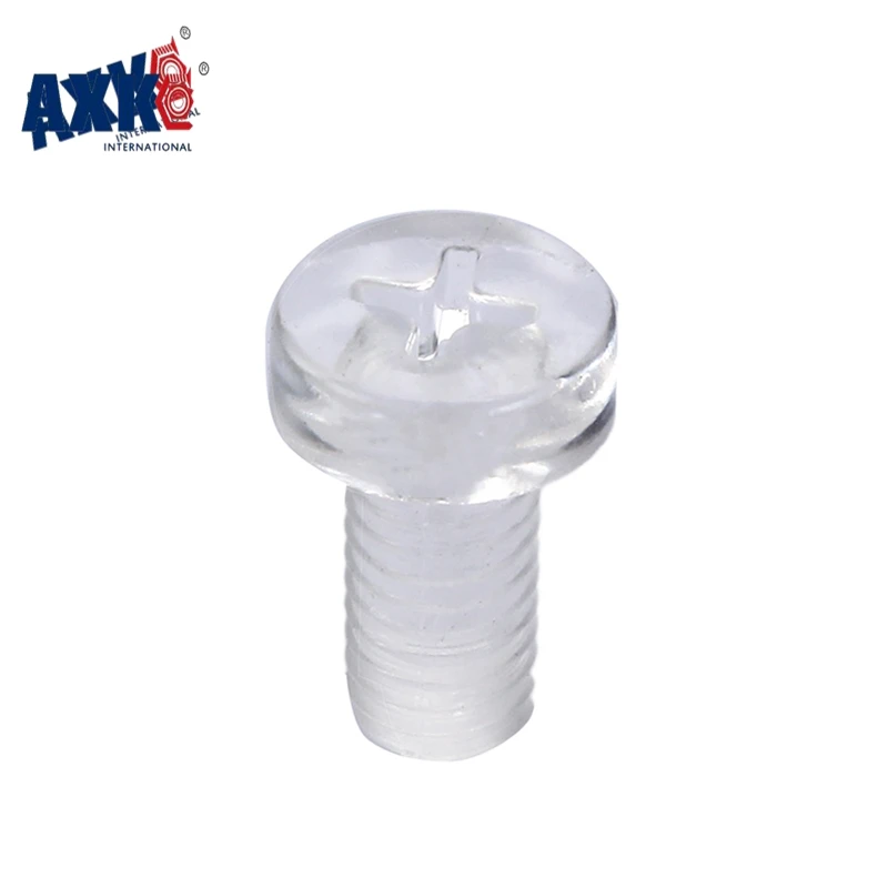 AXK 50 шт. ISO7045 DIN7985 M2 M2.5 M3 M4 M5 прозрачные акриловые крестовые Круглые нейлоновые
