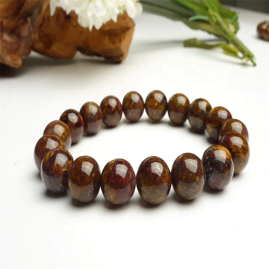 

12mm Namibia Genuine Natural Yellow Pietersite Stone Loose Round Beads Fashion Jewelry Charm Women Mens Stretch Bracelet